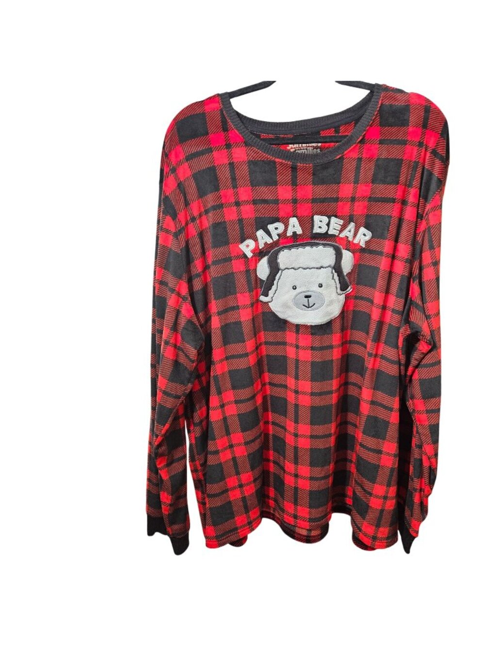 Papa Bear Mens Jammies For Your Families Plaid Fleece Pajama Top 3XLT